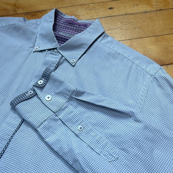 Ted Baker Other - Ted Baker Dress Shirt Cuff Trims White Black Grid